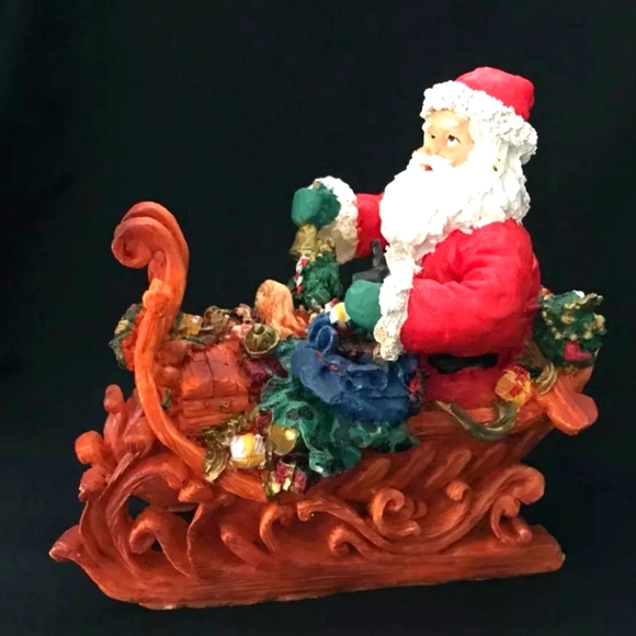 Holiday Collections Polyresin Santa in Sled NIB - Picture 2 of 6
